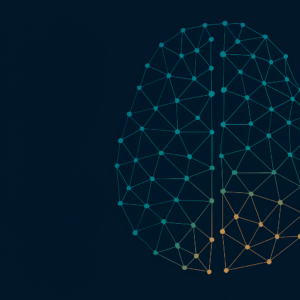 Illustration showing three diverse professionals discussing data insights, with a background of rising bar and line graphs, representing the human factor behind data and AI project success
